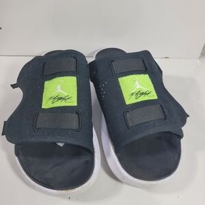 NIKE Air Jordan LS Slide Sandals Men's Size 12 Black White Volt Green CZ0791-002